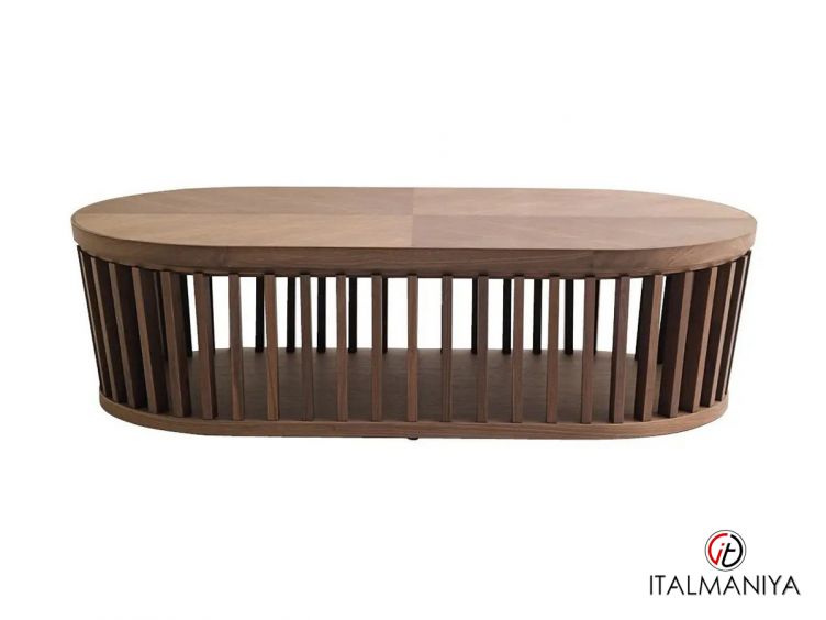 Фото 1 - Журнальный столик Theo овальный фабрики Ulivi (производство Италия) из массива дерева коричневого цвета в современном стиле