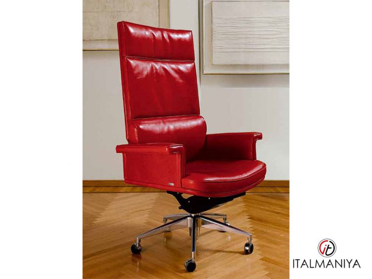 Фото 1 - Кресло для кабинета Cult руководителя фабрики Mascheroni из металла в обивке из кожи в современном стиле