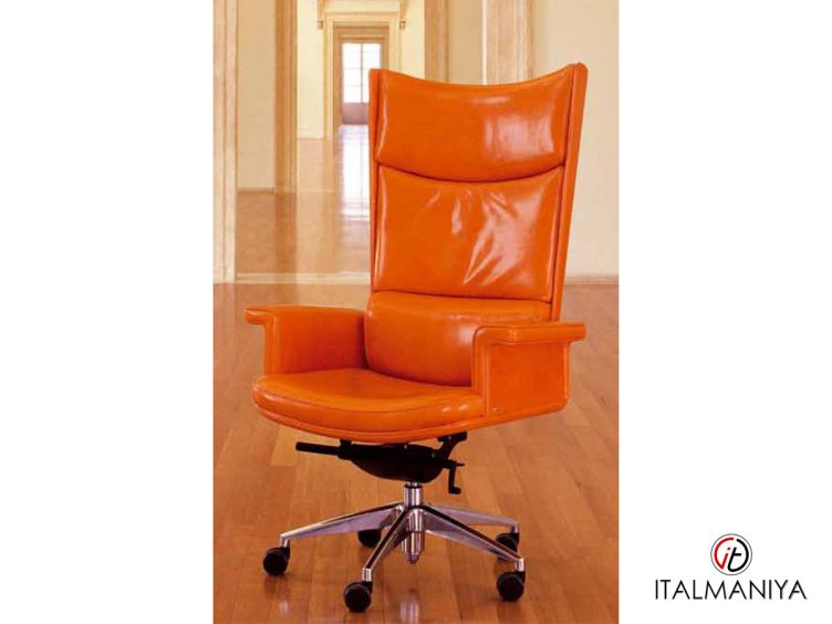 Фото 1 - Кресло для кабинета Planet 135 руководителя фабрики Mascheroni из металла в обивке из кожи в стиле арт-деко