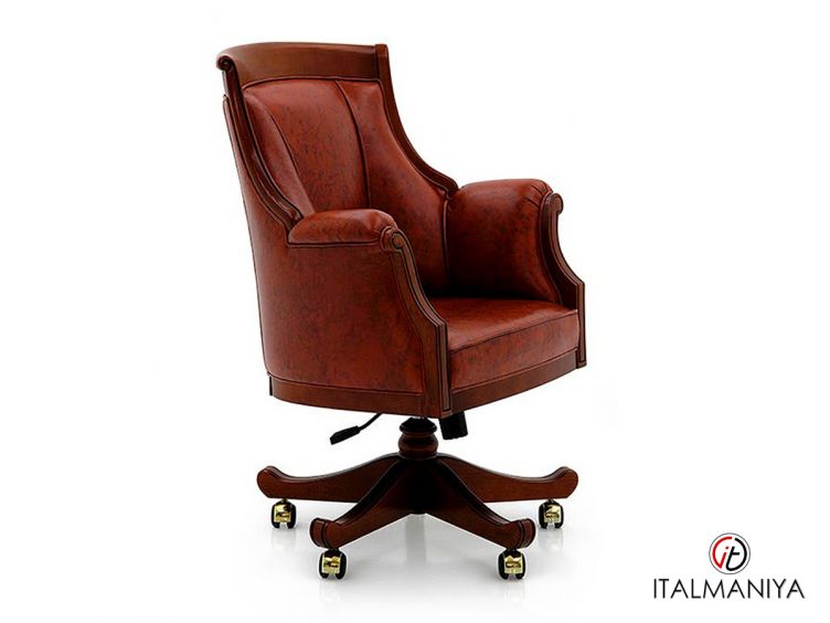 Фото 1 - Кресло для кабинета Desmi руководителя фабрики Mascheroni из металла в обивке из кожи в классическом стиле
