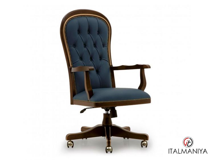 Фото 1 - Кресло для кабинета Diderot руководителя фабрики Mascheroni из массива дерева в обивке из кожи в классическом стиле