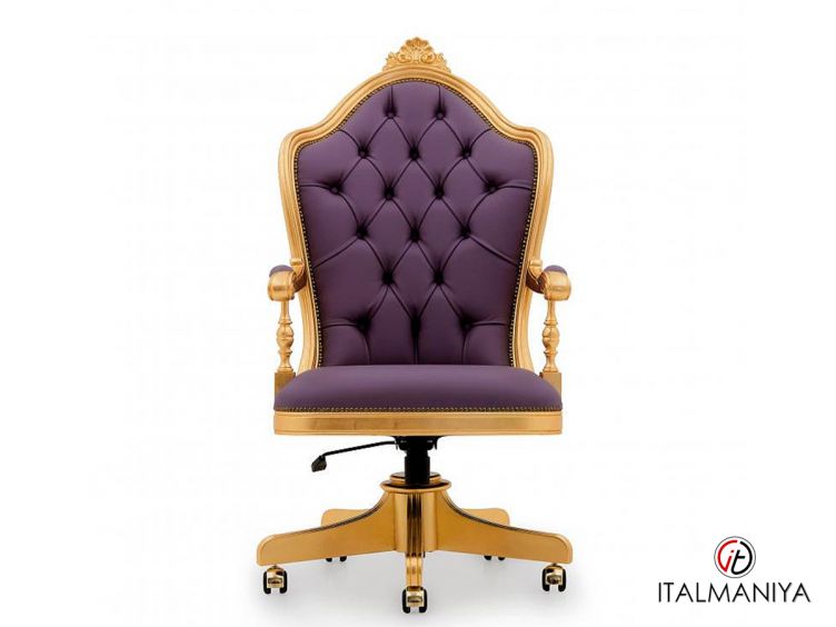 Фото 1 - Кресло для кабинета Vera руководителя фабрики Mascheroni из металла в обивке из кожи в классическом стиле