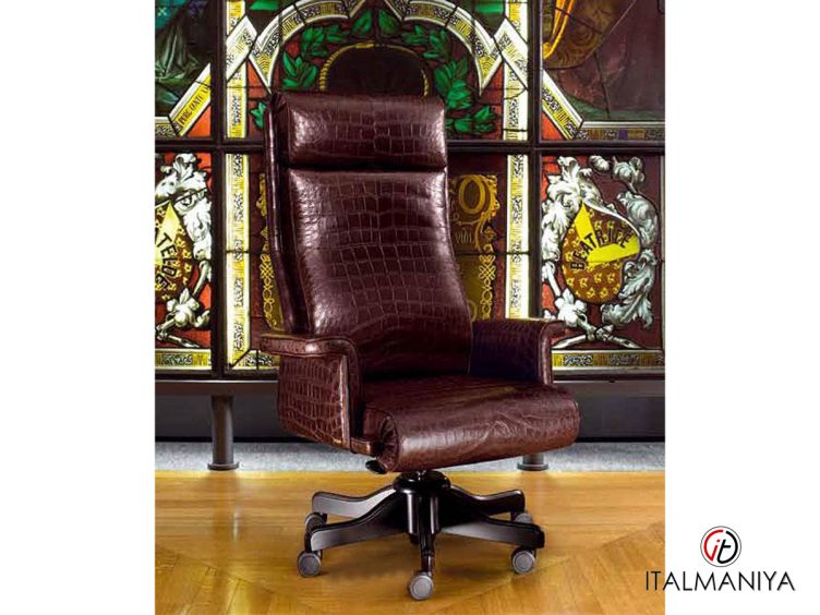 Фото 1 - Кресло для кабинета VIP руководителя фабрики Mascheroni из металла в обивке из кожи в современном стиле