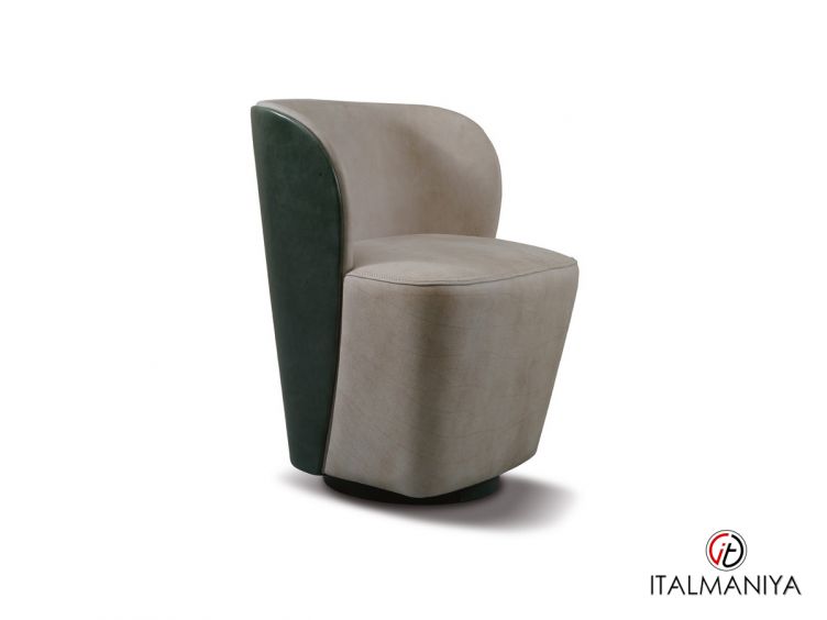 Фото 1 - Кресло для кабинета Emma фабрики Ulivi (производство Италия) из массива дерева в обивке из кожи серого цвета в современном стиле