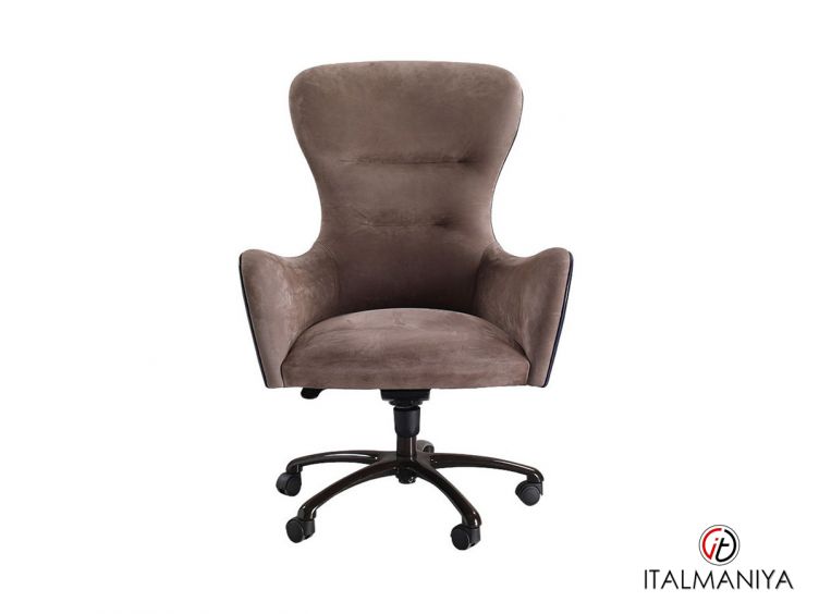 Фото 1 - Кресло для кабинета Giampier фабрики Ulivi (производство Италия) из массива дерева в обивке из кожи серого цвета в современном стиле