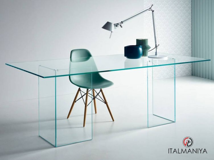 Фото 1 - Стол письменный Bacco фабрики Tonelli (производство Италия) из стекла в современном стиле