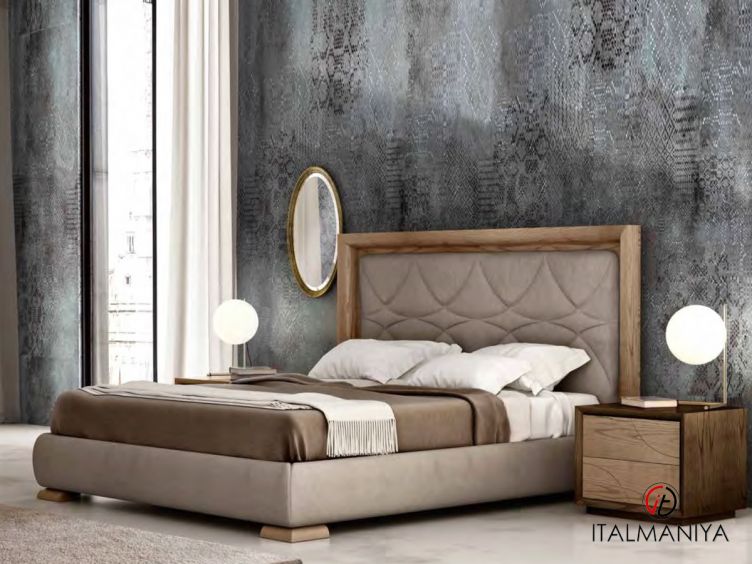 Фото 1 - Кровать Ninfea фабрики Signorini & Coco из массива дерева в обивке из ткани в современном стиле