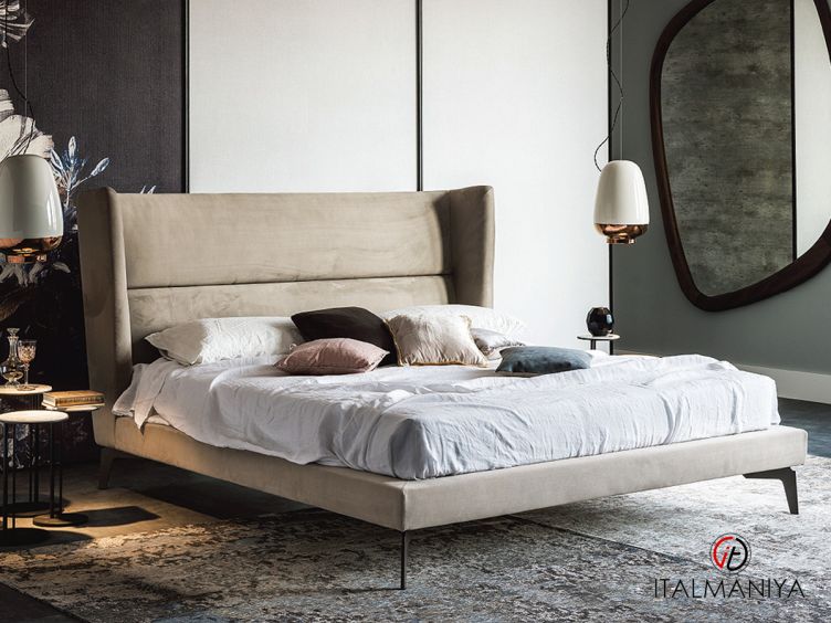 Фото 1 - Кровать Ludovic фабрики Cattelan Italia из металла в обивке из ткани в современном стиле