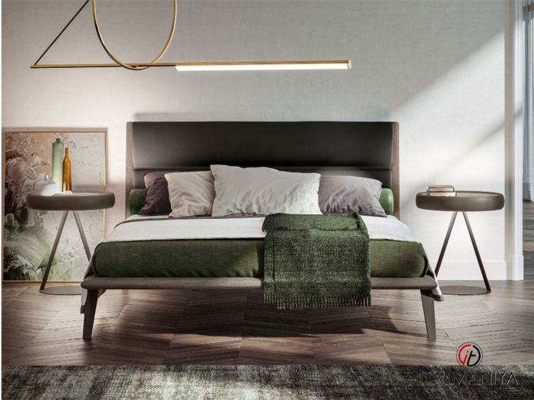 Фото 1 - Кровать Sailor фабрики Giorgiocasa из массива дерева в обивке из кожи в современном стиле