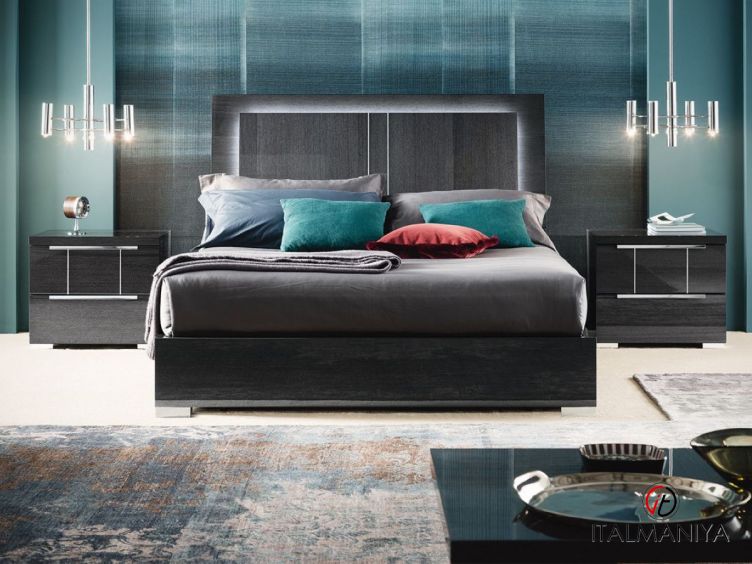 Фото 1 - Кровать Versilia фабрики Alf из МДФ серого цвета в современном стиле