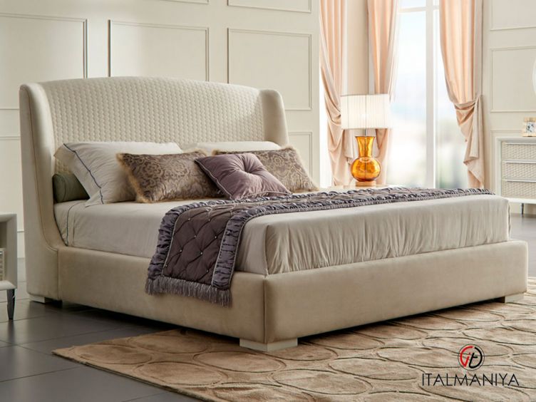 Фото 1 - Кровать Roma с решеткой FB.BD.RM.660 фабрики Fratelli Barri (производство Италия) из массива дерева в обивке из ткани в стиле арт-деко