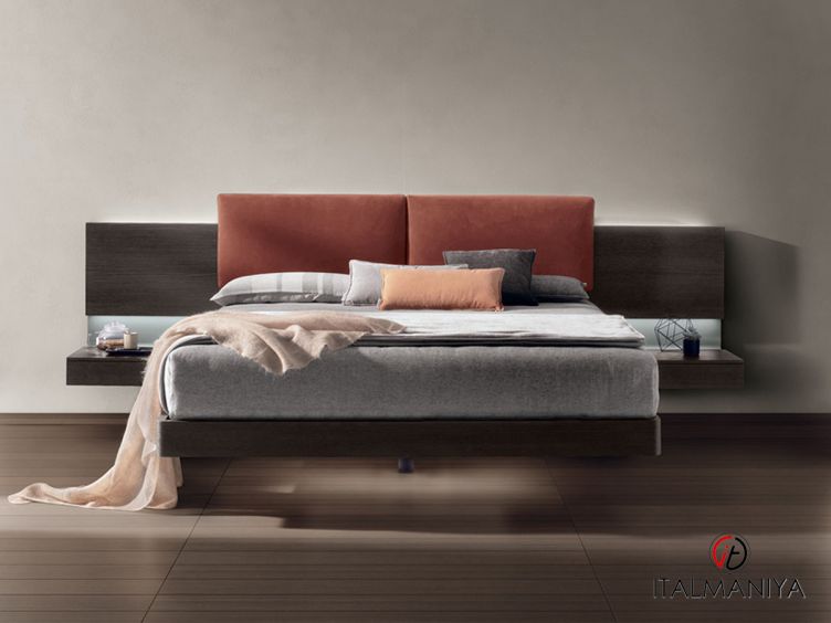 Фото 1 - Кровать Shiro фабрики Tomasella из МДФ в обивке из ткани в современном стиле