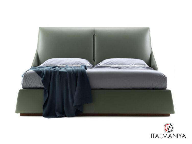 Фото 1 - Кровать Yes фабрики Ulivi (производство Италия) из массива дерева в обивке из кожи в современном стиле