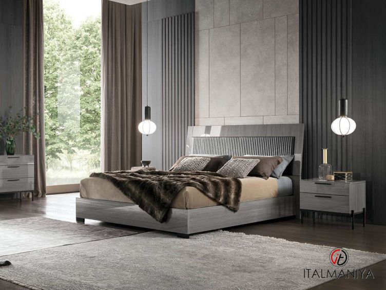 Фото 1 - Спальня Novecento фабрики Alf (производство Италия) из МДФ серого цвета в современном стиле