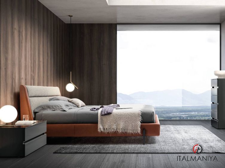 Фото 1 - Спальня Rigoletto фабрики Kico (производство Италия) из массива дерева серого цвета в современном стиле
