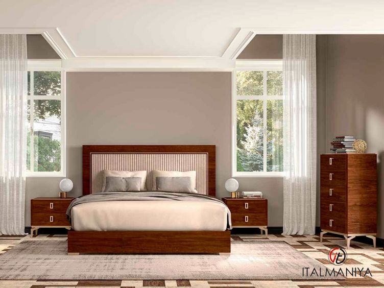 Фото 1 - Спальня Eva фабрики Status (производство Италия) из МДФ цвета орехового дерева в современном стиле