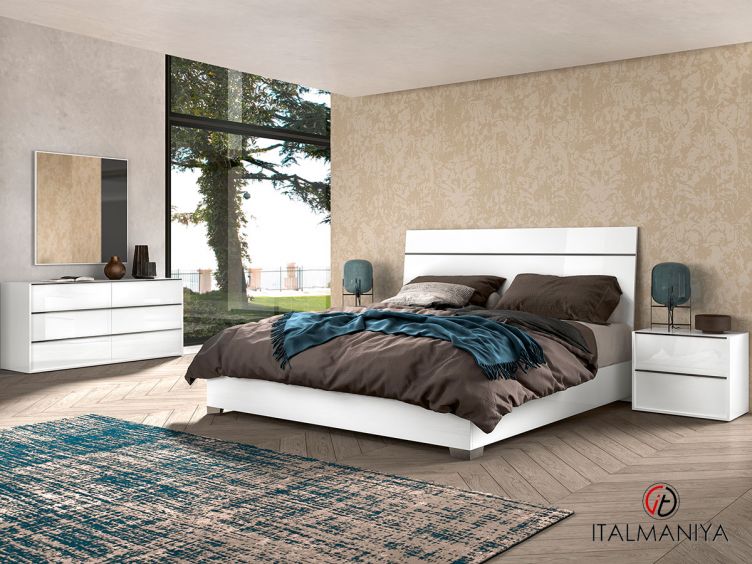 Фото 1 - Спальня Luna фабрики Status (производство Италия) в современном стиле из МДФ белого цвета