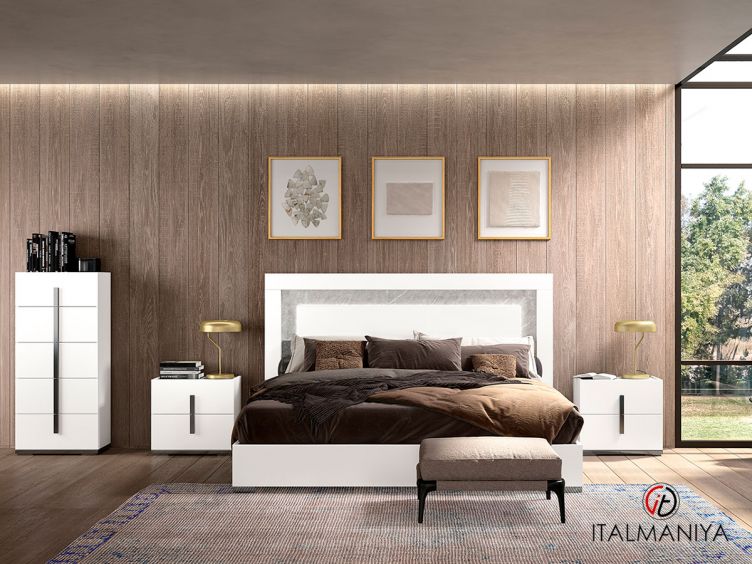 Фото 1 - Спальня Mara фабрики Status (производство Италия) в современном стиле из МДФ белого цвета
