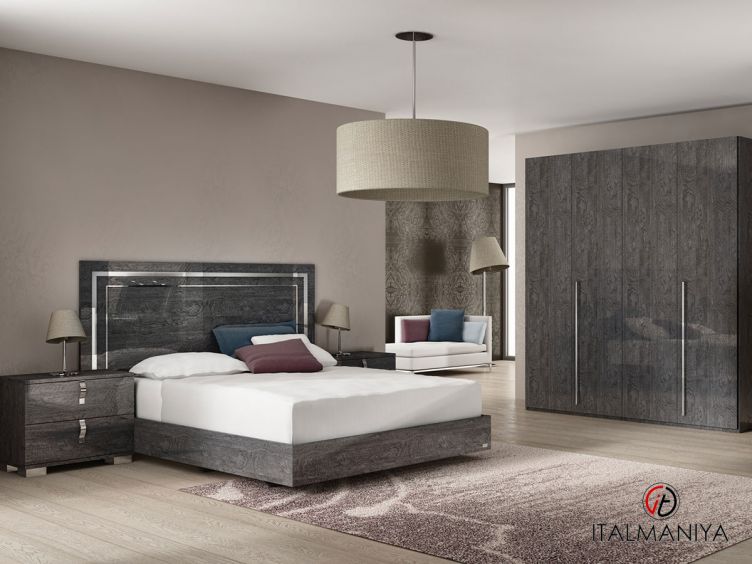 Фото 1 - Спальня Sarah фабрики Status (производство Италия) из МДФ серого цвета в современном стиле