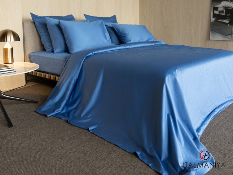 Фото 1 - Комплект постельного белья в васильково-синем, сатин, 1-спальный, простынь 90x200 М.090.06.004 от Mollen васильково-синего цвета